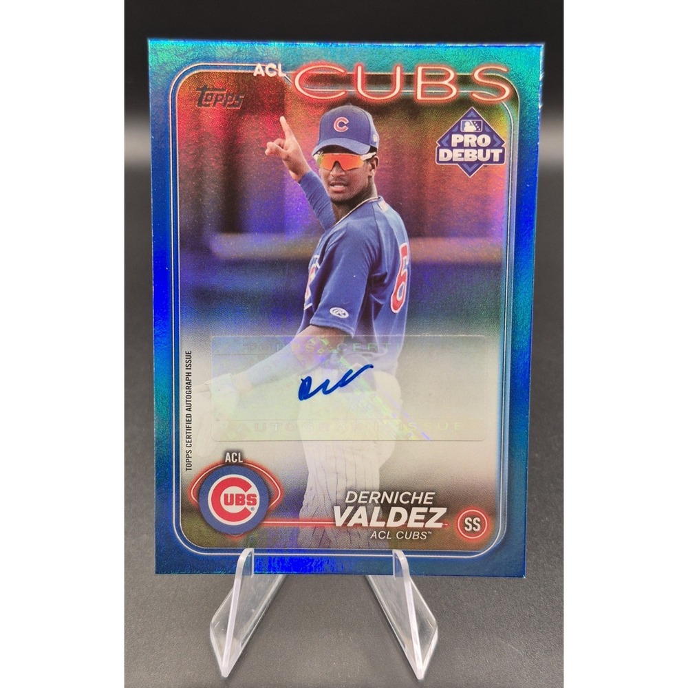 2024 Topps Pro Debut Derniche Valdez #PD-126 Blue Foil Autograph /150 Cubs